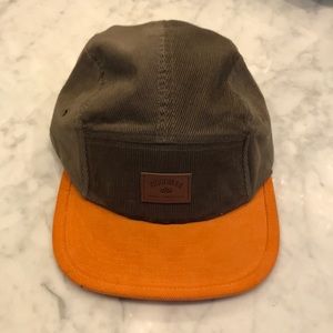 Orange & dark Woodman khaki corduroy cap